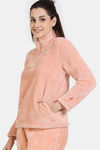 Zivame Fancy Fur Knit Poly Sweatshirt - Dusty Pink — thumbnail 3